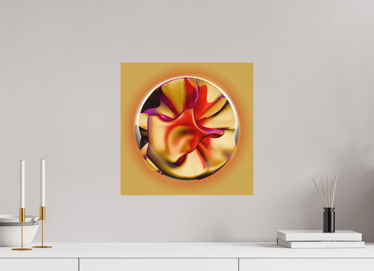 Solar Bloom: A Symphony in Gold and Magenta || Acrylic Print, Wall Art, Fine Art Print, Pigment Print, Modern Art, Abstract Art, Digital Art, 3D Rendering, Corporate Art, Modern Design, Art For Offices, Investment Art