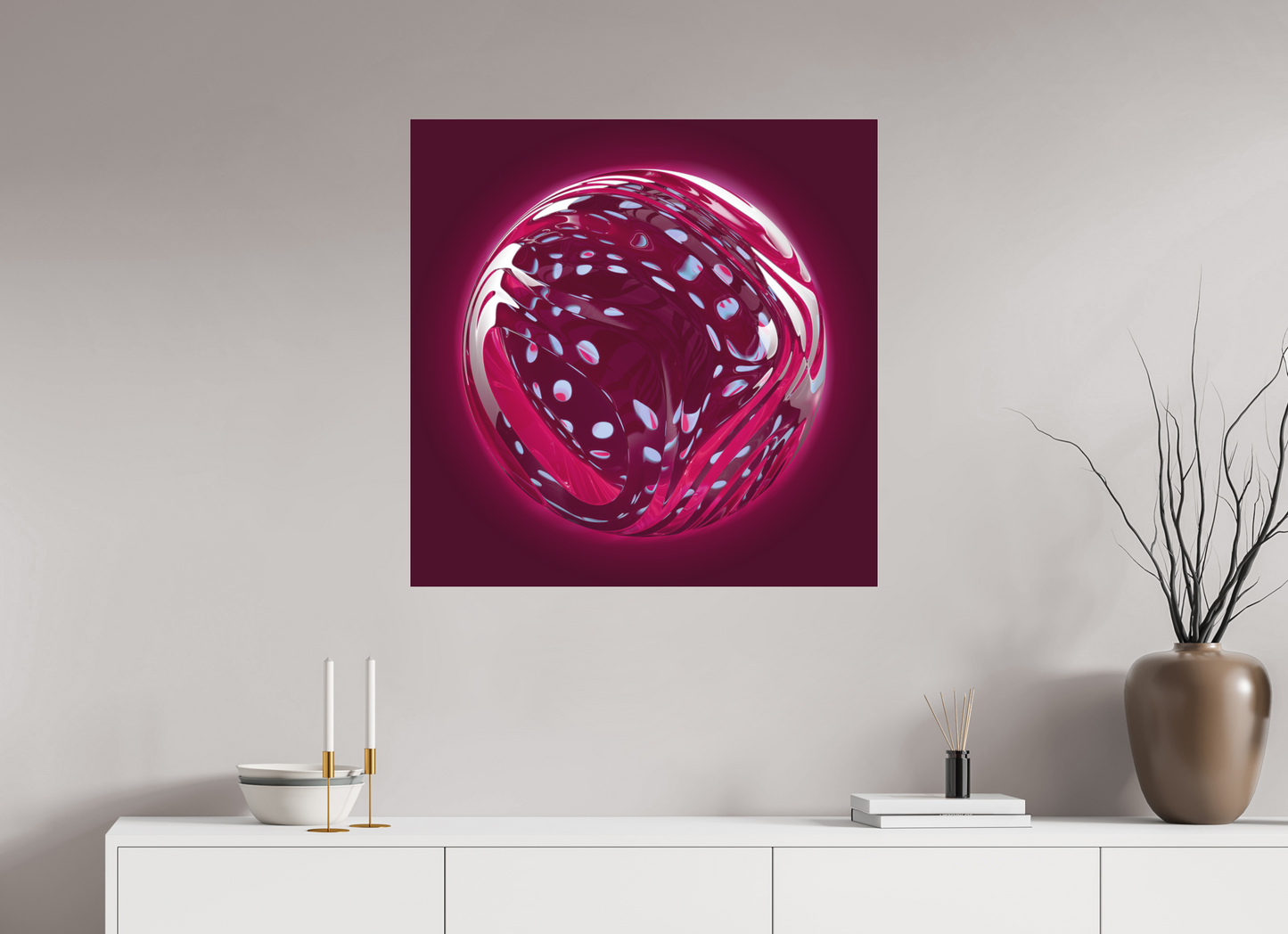 Amaranth Swirl: Opaline Speckles || Acrylic Print, Wall Art, Fine Art Print, Pigment Print, Modern Art, Abstract Art, Digital Art, 3D Rendering, Corporate Art, Modern Design, Art For Offices, Investment Art